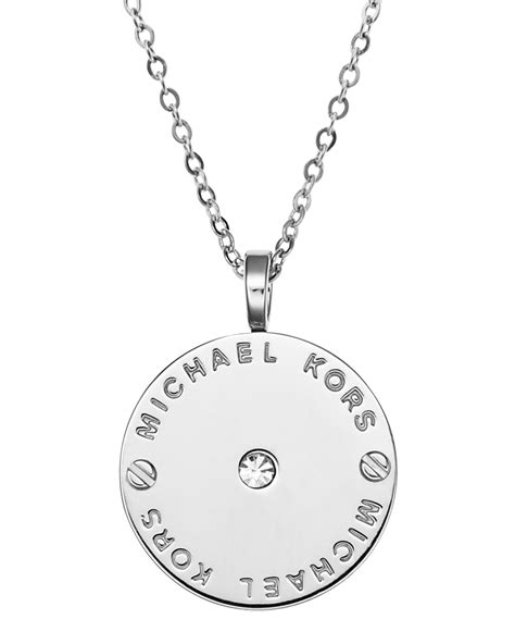 michael kors disc necklace|Michael Kors sterling silver necklace.